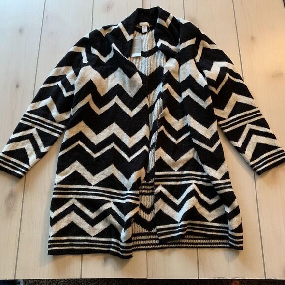 Chico's Sweaters - womens 3 Chicos cardigan NWT sweater black white‎